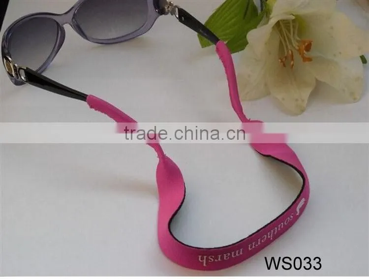 Neoprene elastic sunglasses retainer strap/floating sunglasses strap logo print