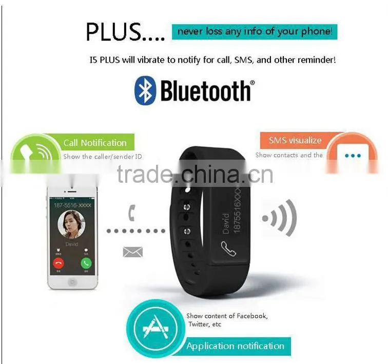 Original i5 plus smart bracelet ip65 waterproof watches 0.91" oled smartband bluetooth 4.0