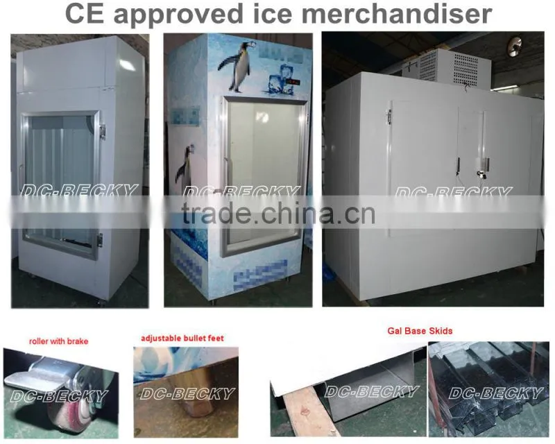 New design cihlled and freezing ice merchandiser for gas station ice storage bin