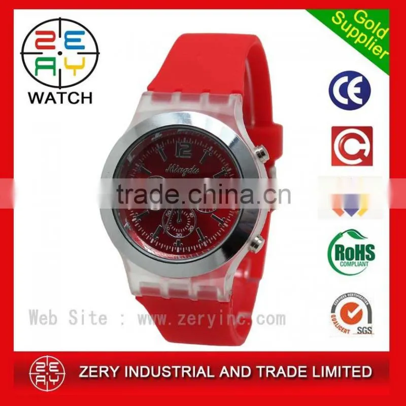 custom logo printed retro watch, silicone strap retro watch R0663