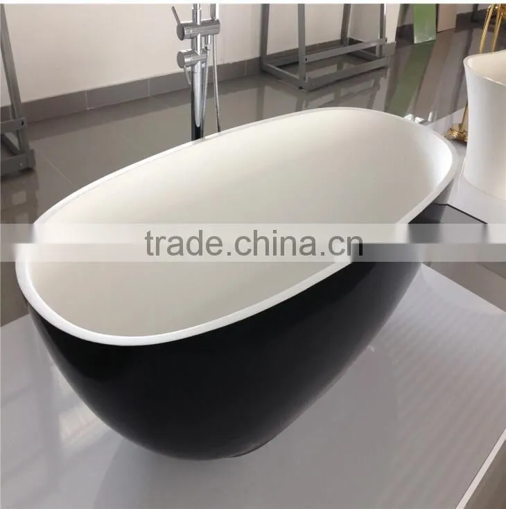 Italia classic design natural stone and resin stone round bathtub for bathroom furniture,freestanding solid surface bathtub