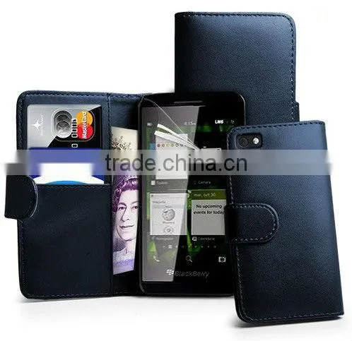 new model PU leather flip phone case for BlackBerry Z10 BB, cover for blackberry q10 make in china