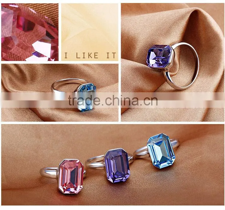 Fashion rose rings made with Crystal jewerly 40106