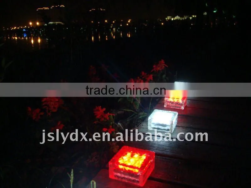 LED solar ice glass brick light(10*10*10cm)