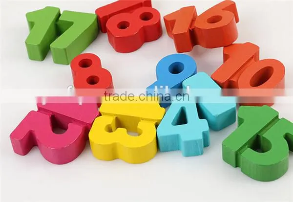 Wooden Training Aid Interesting Arabic Numerals Educational DIY Toy