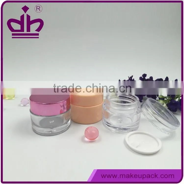 Cosmetic packing small transparent plastic jar 20g