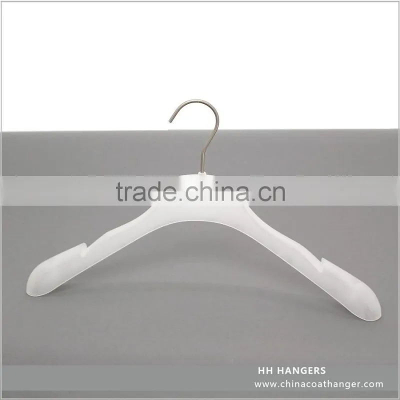 HH white round shoulder 17" adult man woman top jacket cloth plastic hangers