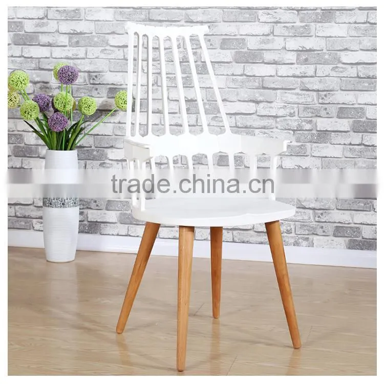 High quality red plastic chair with beechwood legs