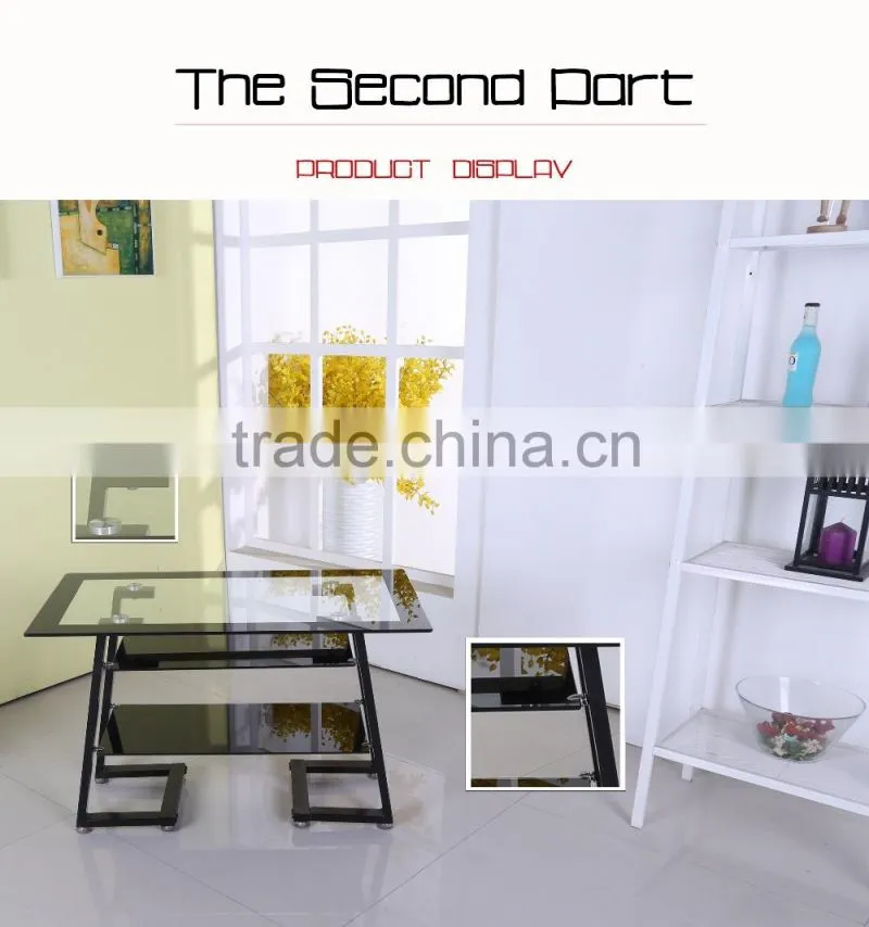 Modern Living Room Furniture Black Tempered Glass TV Stand