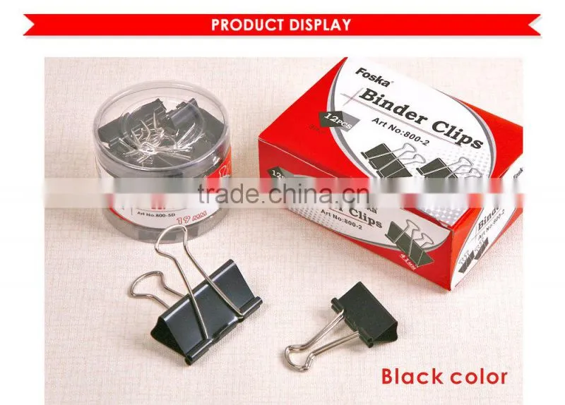 Promotion black metal binder clips with good quality