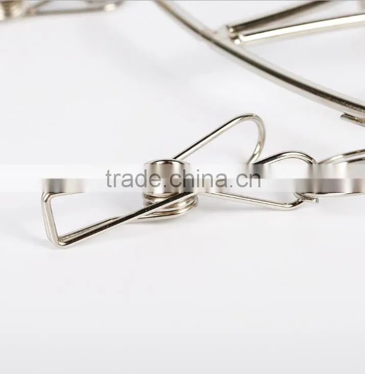 Round Stainless Steel Clothes Clip Hanger and Clips Clothes Drying Rack Hanger Socks Shorts Underwear Drying Hanger