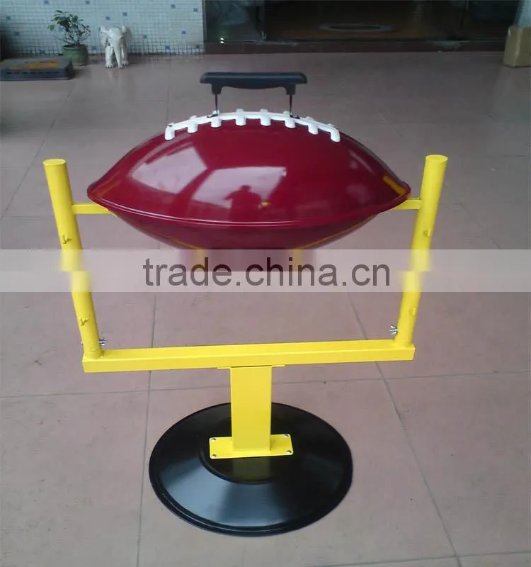 Red and blue color rugby shape helmet hibachi grills for sale