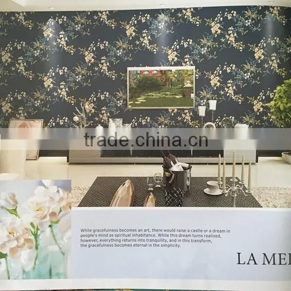 non woven flower design vivid decrotion wallpaper