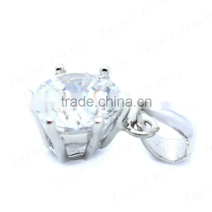 Wholesale 925 sterling silver single stone pendant