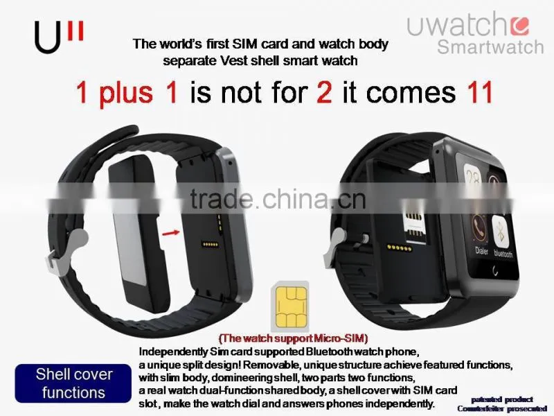 Fashion Smart Watch U11,Support Sim Card,Bluetooth 4.0 Smart Clock,Support GSM Call,Bluetooth Communication