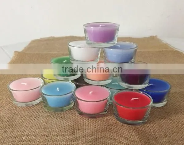 colourful flameless scented tealight candle, soy wax
