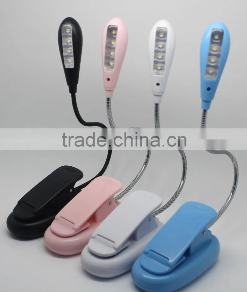Rechargeable Book Reading Light With 4 LED Bulb and Clip Suitable for travel,Reading, Camping,bbq light