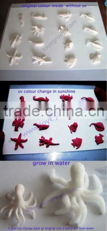 plastic capsule toy/grow in water toy/growing sponge toys uv colour change toys uv checker uv toy