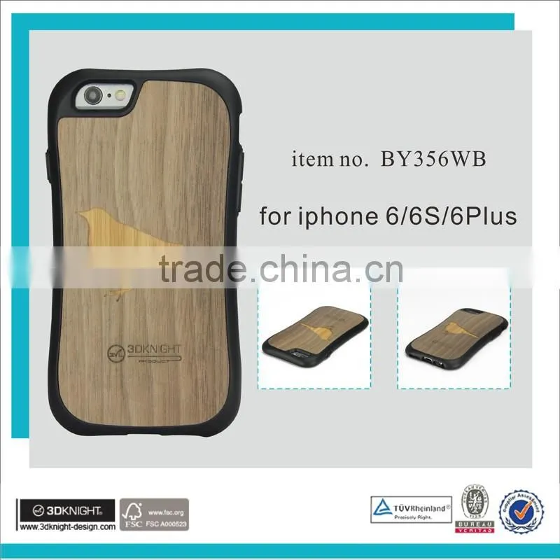 3D Laser engraved wood bamboo cell phone case for iphone cover