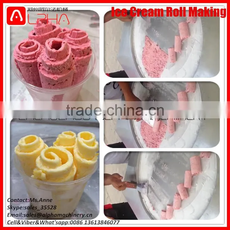 Thailand Flat Pan Ice Cream Roll Making Machine
