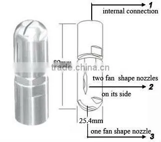 Compact tank washing nozzle/ Fluid-driven rotating tank wash nozzle