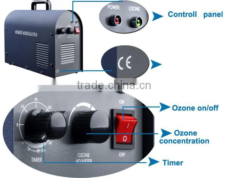 2013 Hot sales home use blue 5g ozone generator