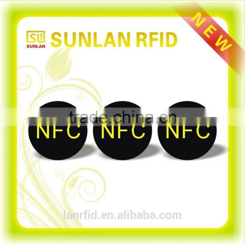 high quality round szie 13.56Mhz hf rfid smart tags with ntag213 for mobile phone(professional maunfacuturer)