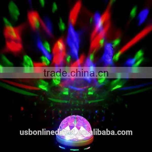Fashionable 3W E27 RGB led crystal magic ball light Led Rotating Lamp