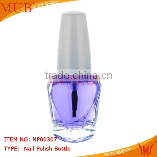 pe nail polish bottle with plastic cap and brush