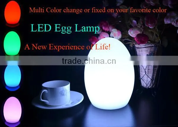 Multi color change egg shaped decorative table lamp for wedding restaurant