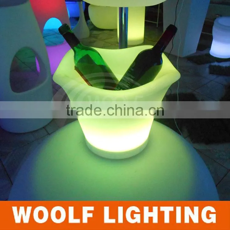 commercial led illuminated plastic champagne ice bucket