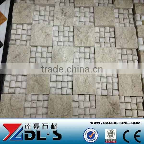 Beige and White Quartz Stone 3D Mosaic Tile