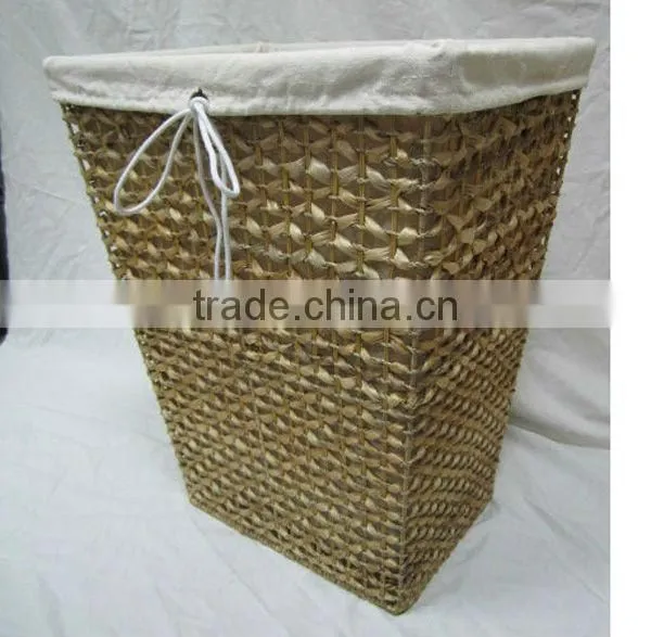 Cheap water hyacinth washable laundry hamper