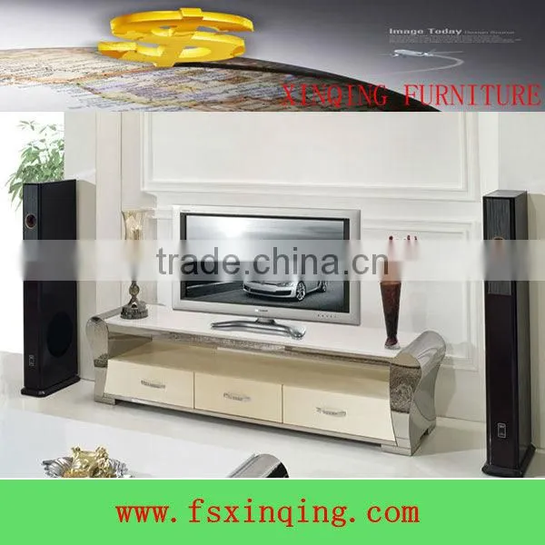 Fashion and modern design for home furniture design stainless steel+marble top+MDF covered with crocodile leatherTV stand E362