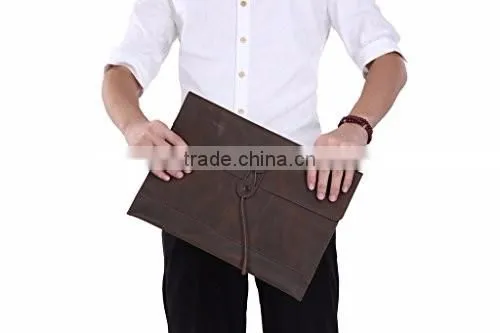 Crazy Horse genuine Leather Clutch Briefcase Laptop Bag for MacBook Air or Apple Ipad