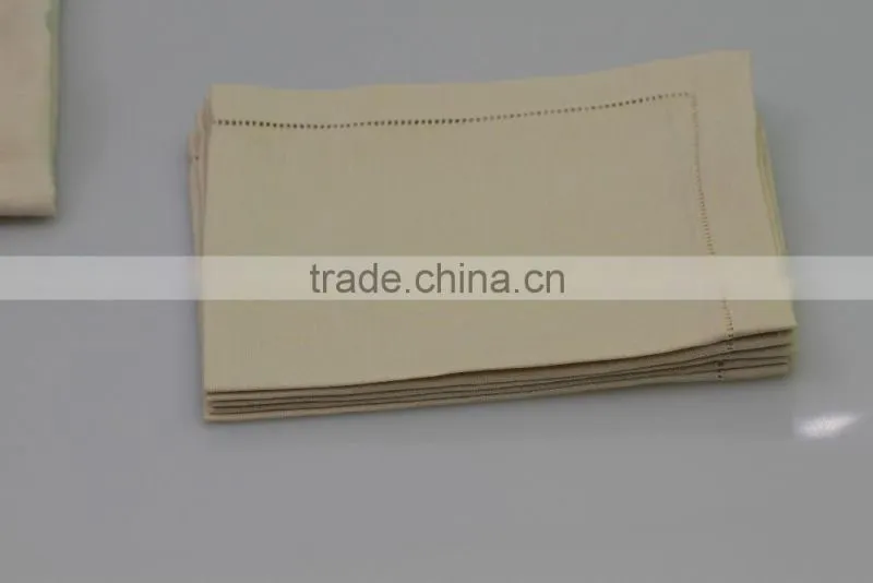 100% cotton plain hemstitched table napkins, set of 6