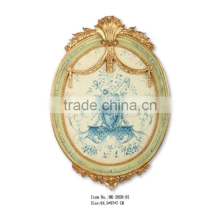 Flower/ bird Hand Drawing with oval frame MK-0019-01