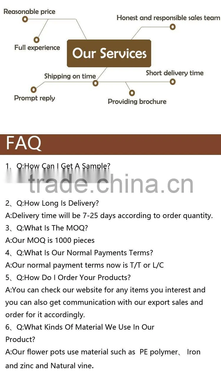 Cup Shape Natural Rattan Garden Flower Pot with Handle for Planting
