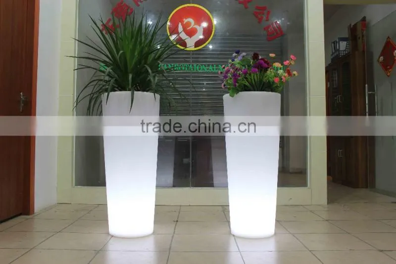 PE plastic LED rechargeable large flower pot, RGB 16 color changing Ice Bucket For Bar Party