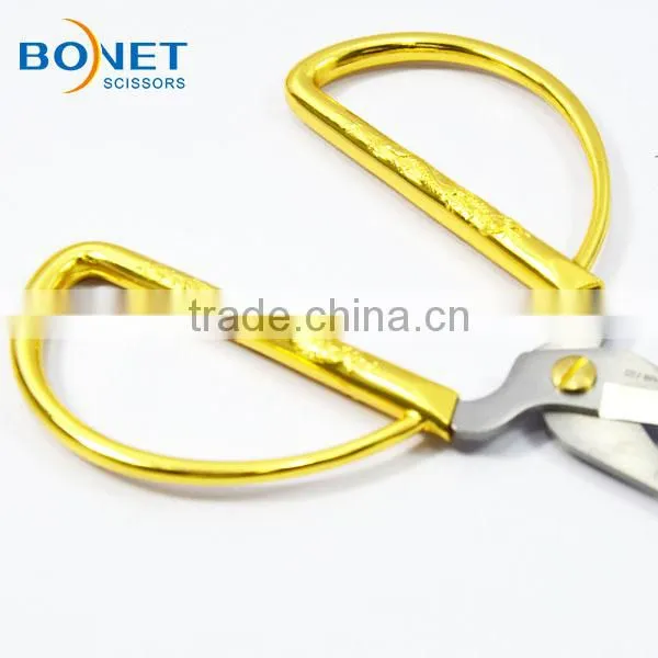 S11004 FDA qualified 5" heavy-duty gold plated ribbon cutting scissors