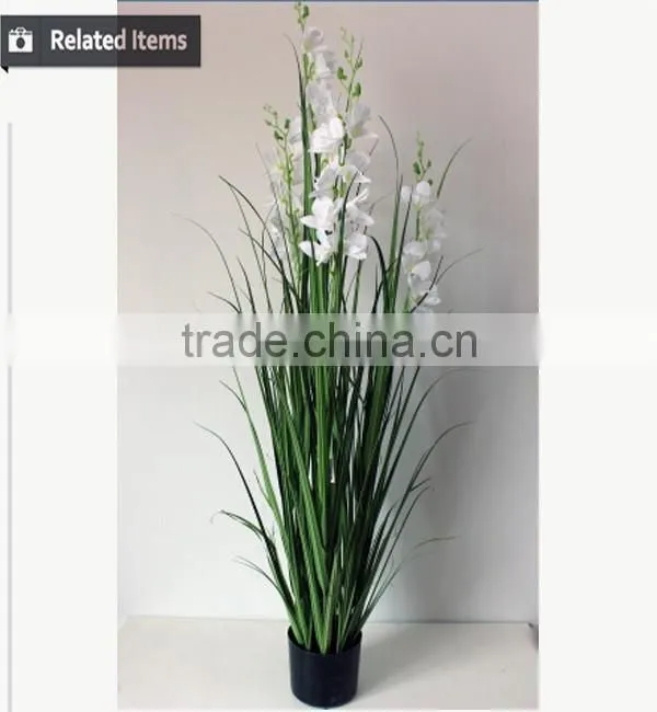 artificial onion grass and orchids for Christmas decoration artificial plant potted