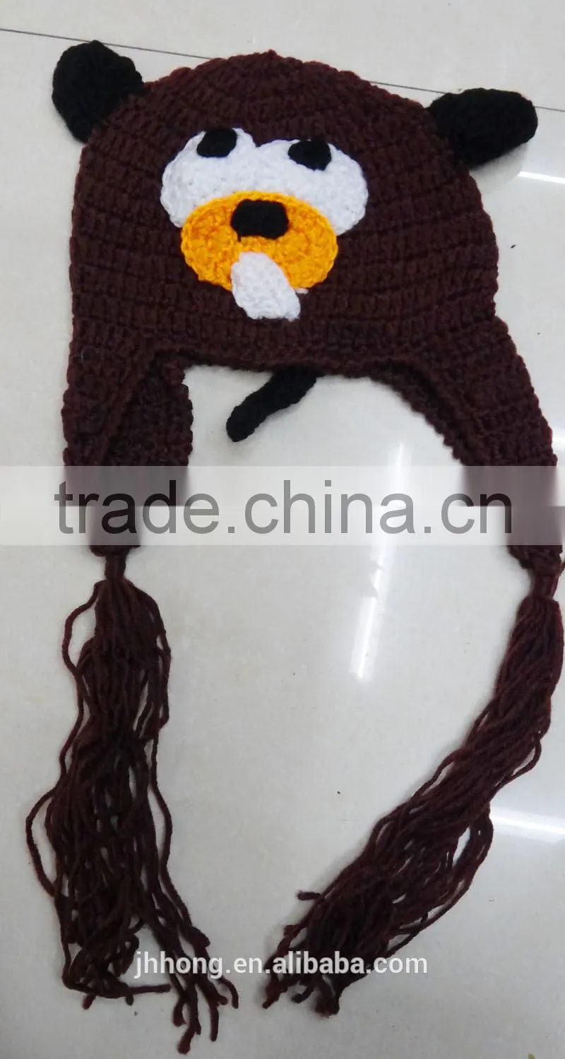 child winter knitted animal shaped hat