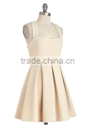 2015 Manni Latest Sexy Nude Women Pleated Cocktail Dress