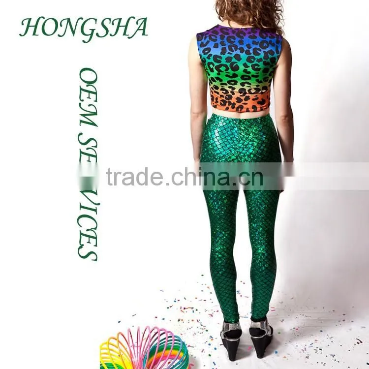 New Fashion Green Mermaid Leggings for Women Designs HSl7585