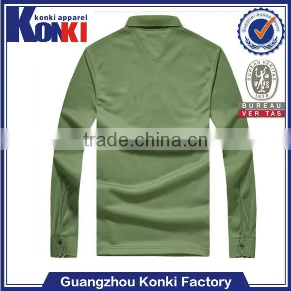 custom hot fashion athletic fit long sleeve polo shirts