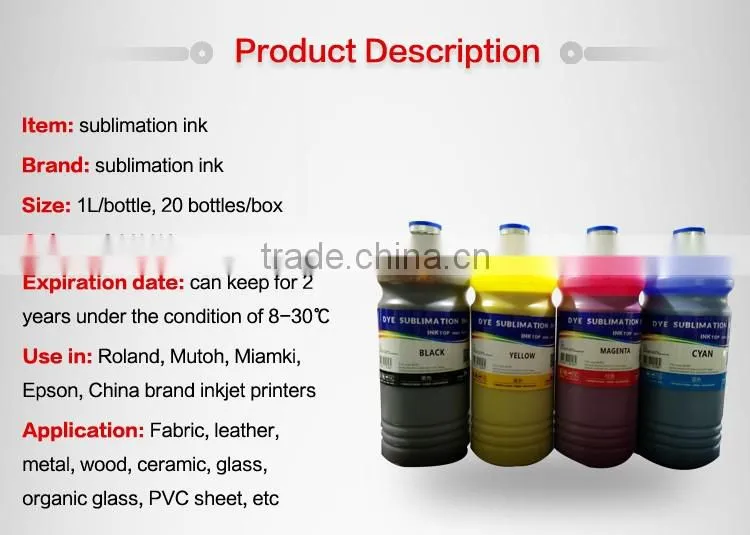 Guangzhou Factory price sublimation ink for sublimation supplies