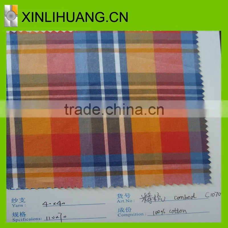 2016 New Production Combed Cotton Plain Yarn Dyed Fabric