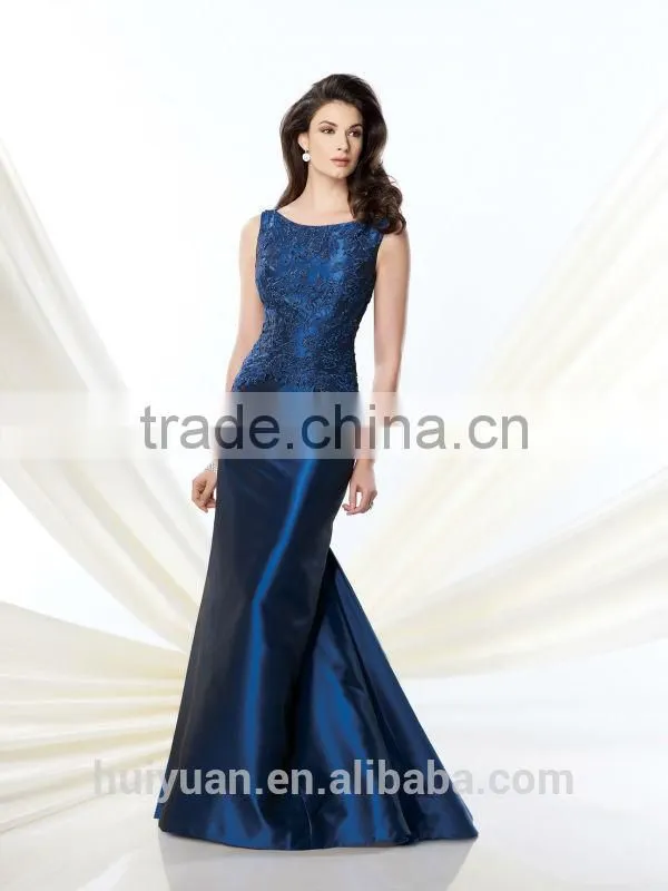 navy blue long lace scoop neckline sexy night dress for women