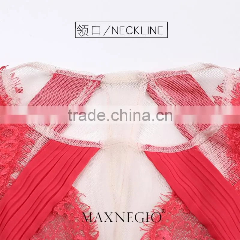 2017 Garment factory New arrived high fashion design layered lace dress woman evening dress