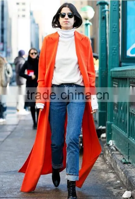 new arrival 100% hand made fashion orange winter coat women